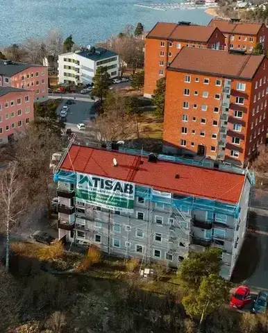 Större takprojekt fotograferat ovanifrån